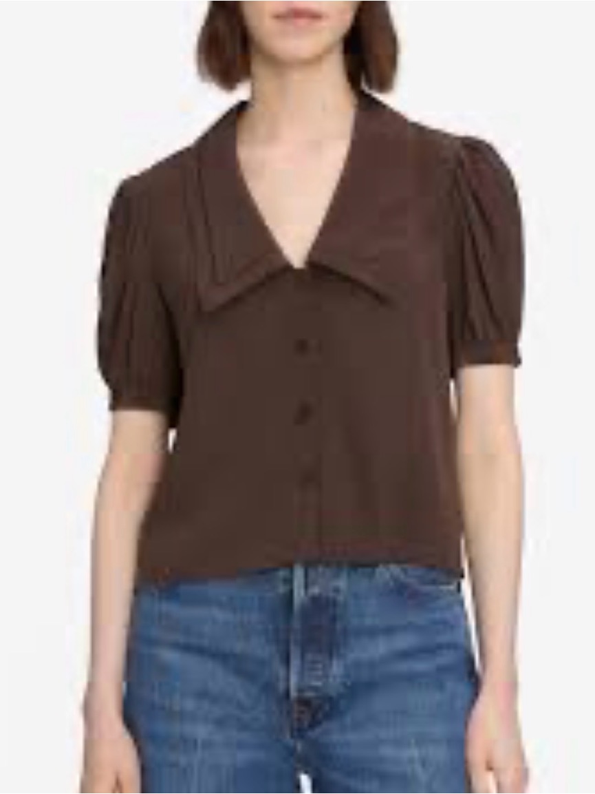 Frame The Sailor Blouse In Coffee